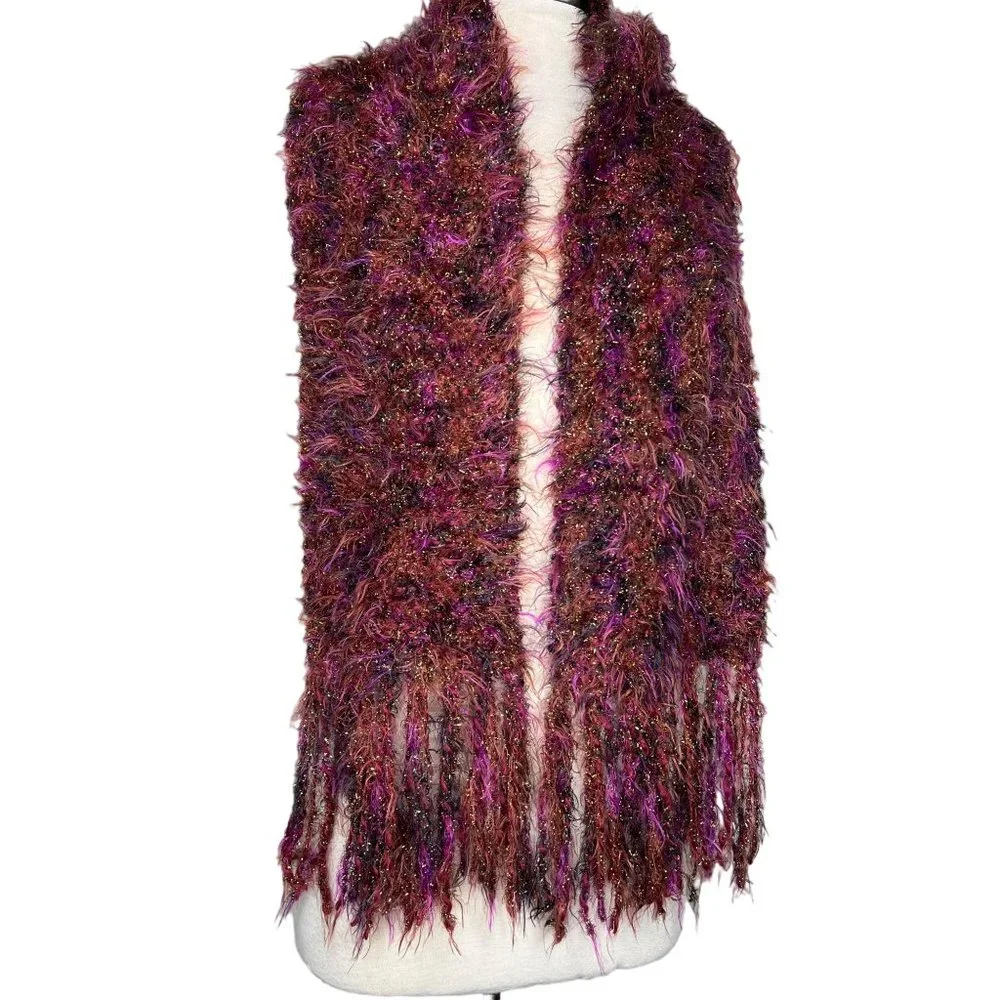 Three scarf set 1 maroon stretch soft knit 2 marbled black white gray 3 white